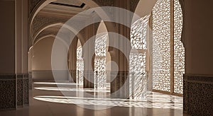 Islamic Architecture Interior with Light and Shadow