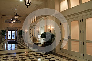 Stunning interior shot in foyer, Astor Hotel, New Orleans, 2016