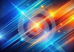 Stunning 8K Abstract Blue and Orange Gradient Background with Dynamic Light Streaks for Modern Design and Creative