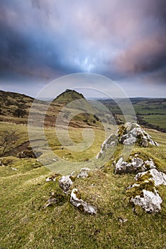 Stunning landscape of Chrome Hill and Parkhouse Hill in Peak Dis