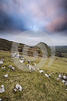 Stunning landscape of Chrome Hill and Parkhouse Hill in Peak Dis