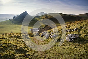 Stunning landscape of Chrome Hill and Parkhouse Hill in Peak Dis