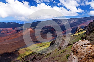 Stunning landscape of Haleakala volcano crater taken at Kalahaku overlook at Haleakala summit. Maui, Hawaii