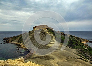 Stunning landscape of Maltese nature Qarraba between Gnejna bay and Ghajn tuffieha bay Riviera, Ta Lippija, Mgarr, Malta