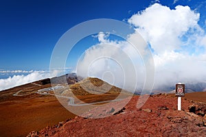 Stunning landscape view of Haleakala volcano area seen from the summit, Maui, Hawaii