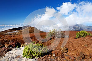 Stunning landscape view of Haleakala volcano area seen from the summit, Maui, Hawaii