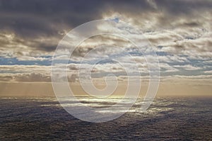 Stunning landscape view of storm seascape with dramatic sky. Cape Roca, Portugal. Abstract image for background