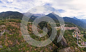 Stunning landscape of a village and old ruins