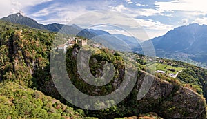 Stunning landscape of a village and old ruins