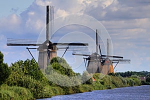 Stunning landscape, windmills in netherland