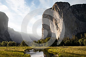 Stunning landscape of Yosemite National Park in the afternoon