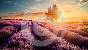 Stunning lavender field landscape