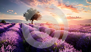 Stunning lavender field landscape