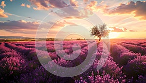 Stunning lavender field landscape