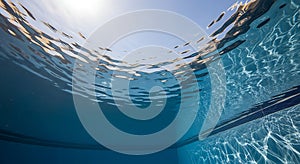 Stunning light patterns under the clear water