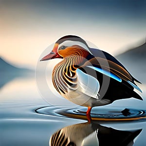 Stunning mandarin duck  - ai generated image