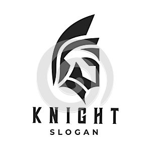 Stunning logo design that features a Spartan knight helmet. This logo design perfectly captures the strength and courage of the