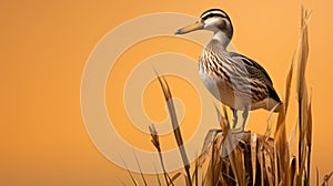 Stunning Mallard Duck Photograph On Vibrant Background photo