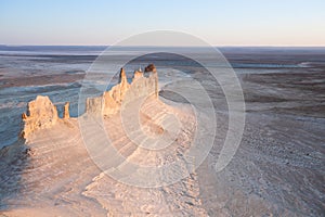 Stunning Mangystau landscape, Kazakhstan. Ak Orpa pinnacles view, Bozzhira valley