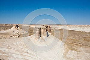 Stunning Mangystau landscape, Kazakhstan. Rock pinnacles view, Bozzhira valley