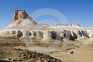 Stunning Mangystau landscape, Kazakhstan. Rock pinnacles view, Bozzhira valley