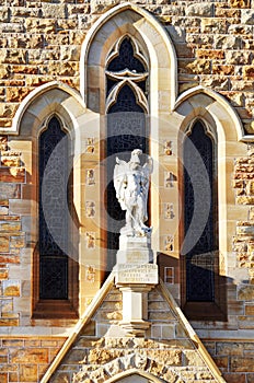 Archangel Michael entrance St Michael`s Catholic Diocese Church, Wagga, Australia
