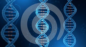 Stunning molecular view of DNA strands in blue light