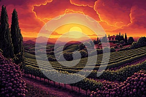 Vintage Vineyard Hills photo