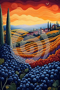 Vintage Vineyard Hills photo