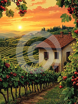 Vintage Vineyard Hills photo