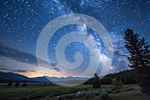 A stunning natural spectacle with countless stars in the night sky