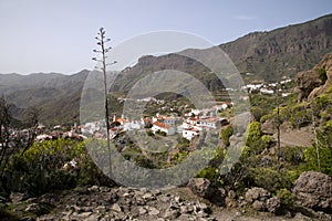 Stunning nature in the highlands Cruz de Tejeda at Gran Canaria, canary island under Spanish flag.