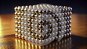A Stunning Neodymium Magnet Sphere Cube: Exploring Powerful Magnetic Attraction in a Geometric Sculpture photo