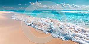 Stunning Ocean Beach Scene Turquoise Waters Soft Sand