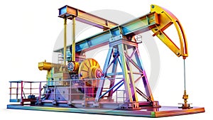 Stunning Oil Pump Jack at Sunset Over an Oilfield Transparent Background Image for Diverse Design Projects photo