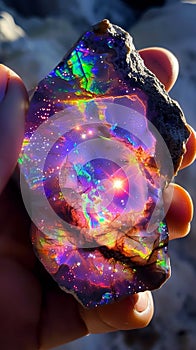 Stunning opal specimen made of galactic nebula mineral looks like a nasa photo