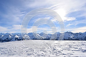 Stunning panorama over the swiss alps