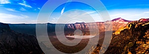 A stunning panoramic view of the Al Wahbah crater on a sunny day, Saudi Arabia photo