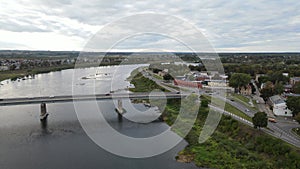 Stunning panoramic view of Daugavpils and wide river Daugava, nature of Latvia