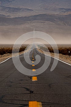 Road Death Valley National Park Sandstorm