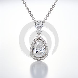 Stunning Pear Cut Stone Necklace With High-key Lighting - Uhd Image