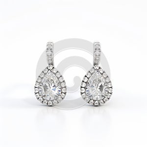 Stunning Pear Shaped Diamond Earrings In 9k White Gold