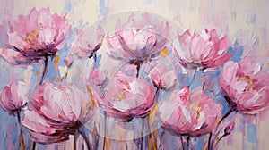 Ohromujúci pivonka umenie abstraktné ružový kvety v štýl z 