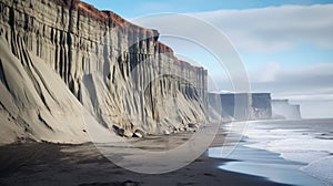 Dusty Piles: A Captivating National Geographic Style Cliff With Ocean View photo