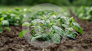 Abundant Potato Plants in a Lush Green Field