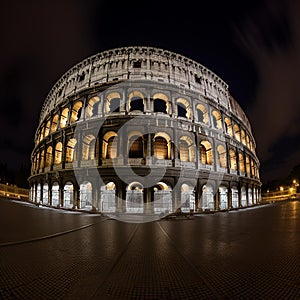 Nighttime Majesty of the Colosseum in Rome, Italy
