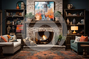 Cozy Fireplace: A Captivating Blend of Art, Warmth, and Elegance photo