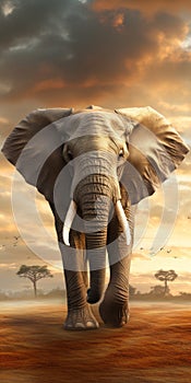 Stunning Photorealistic Elephant Art For Mobile Phone Lock Screen