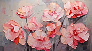 Stunning Pink Flower Painting In Impasto Technique