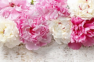 Stunning pink peonies, yellow carnations and roses